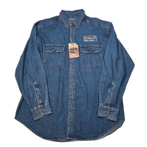 Dunbrooke‎ Upstream Denim Shirt Mens XL Blue Long Sleeve Comp. Logo Workwear NEW